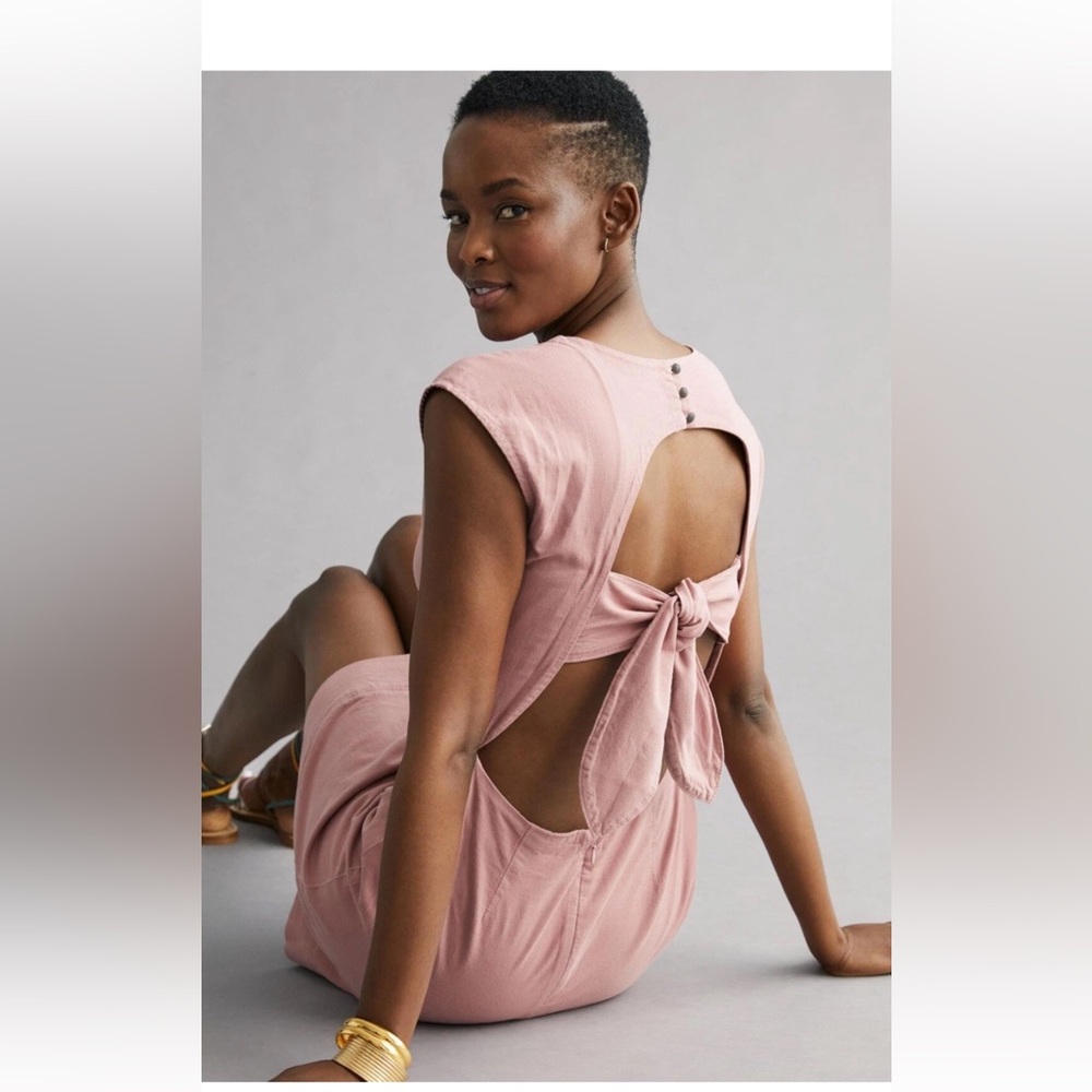 Anthropologie Blush Backless Dress